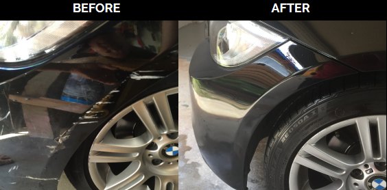 front bumper scrapes and scratches restored
